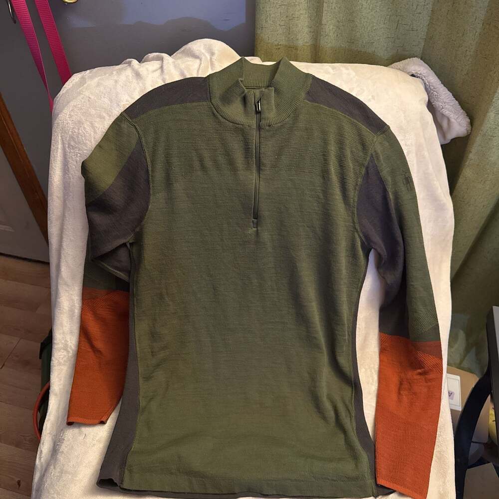 Smartwool Men's Intraknit Thermal Merino 200 Colorblock 1/4 Zip Base Layer Top